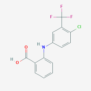 molecular formula C14H9ClF3NO2 B14634219 2-[4-Chloro-3-(trifluoromethyl)anilino]benzoic acid CAS No. 55098-69-6