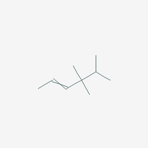 molecular formula C9H18 B14634385 2-Hexene, 4,4,5-trimethyl- CAS No. 55702-61-9