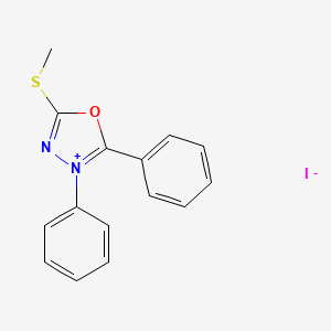 molecular formula C15H13IN2OS B14634402 5-(Methylsulfanyl)-2,3-diphenyl-1,3,4-oxadiazol-3-ium iodide CAS No. 52816-39-4