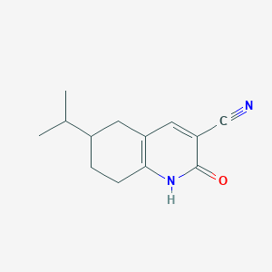 molecular formula C13H16N2O B1463442 2-Oxo-6-(propan-2-yl)-1,2,5,6,7,8-hexahydroquinoline-3-carbonitrile CAS No. 1267469-16-8