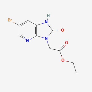 molecular formula C10H10BrN3O3 B1463443 ethyl 2-{6-bromo-2-oxo-1H,2H,3H-imidazo[4,5-b]pyridin-3-yl}acetate CAS No. 1204599-81-4