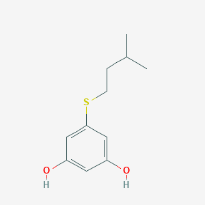 molecular formula C11H16O2S B14634461 5-[(3-Methylbutyl)sulfanyl]benzene-1,3-diol CAS No. 54839-93-9