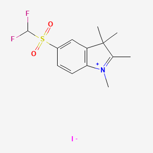 molecular formula C13H16F2INO2S B14634560 5-(Difluoromethanesulfonyl)-1,2,3,3-tetramethyl-3H-indol-1-ium iodide CAS No. 53711-60-7