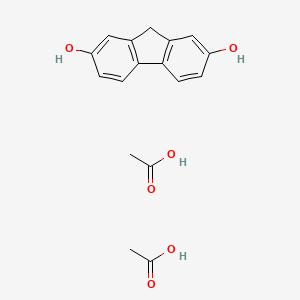 molecular formula C17H18O6 B14634577 acetic acid;9H-fluorene-2,7-diol CAS No. 53134-09-1