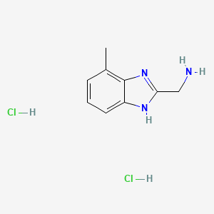 molecular formula C9H13Cl2N3 B1463459 (4-Methyl-1H-benzo[d]imidazol-2-yl)methanamine dihydrochloride CAS No. 1269087-76-4