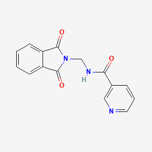 molecular formula C15H11N3O3 B14634605 3-Pyridinecarboxamide, N-((1,3-dihydro-1,3-dioxo-2H-isoindol-2-yl)methyl)- CAS No. 56812-78-3