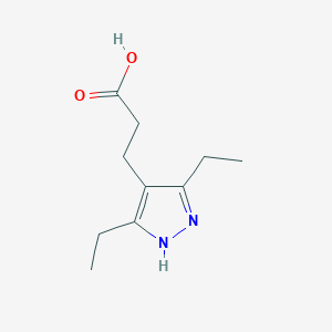 molecular formula C10H16N2O2 B1463463 3-(3,5-diethyl-1H-pyrazol-4-yl)propanoic acid CAS No. 1325670-10-7