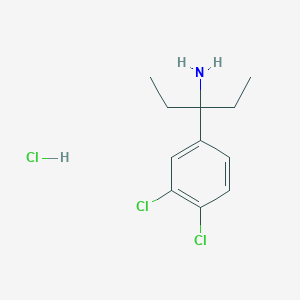molecular formula C11H16Cl3N B1463464 3-(3,4-Dichlorophenyl)pentan-3-amine hydrochloride CAS No. 1258650-33-7
