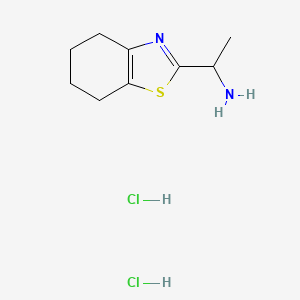 molecular formula C9H16Cl2N2S B1463465 1-(4,5,6,7-Tetrahydro-1,3-benzothiazol-2-yl)ethan-1-amine dihydrochloride CAS No. 1269152-37-5