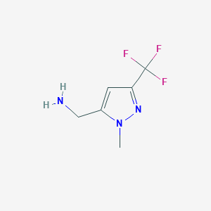 molecular formula C6H8F3N3 B1463468 [1-Methyl-3-(trifluoromethyl)pyrazol-5-yl]methylamine CAS No. 1221283-05-1