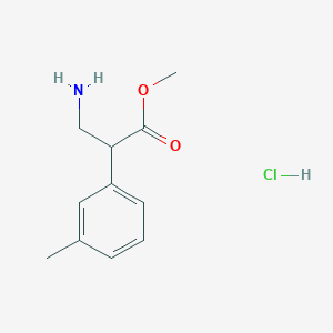 molecular formula C11H16ClNO2 B1463473 Methyl 3-amino-2-(3-methylphenyl)propanoate hydrochloride CAS No. 174869-60-4