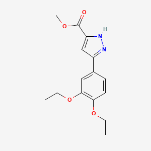 molecular formula C15H18N2O4 B1463480 methyl 3-(3,4-diethoxyphenyl)-1H-pyrazole-5-carboxylate CAS No. 1276539-54-8