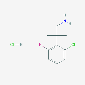 molecular formula C10H14Cl2FN B1463481 2-(2-Chloro-6-fluorophenyl)-2-methylpropan-1-amine hydrochloride CAS No. 1258640-53-7
