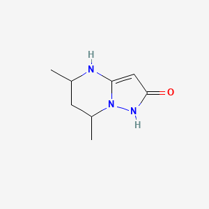 molecular formula C8H13N3O B1463491 5,7-dimethyl-1H,2H,4H,5H,6H,7H-pyrazolo[1,5-a]pyrimidin-2-one CAS No. 1258640-91-3