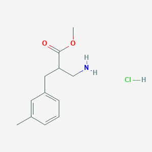 molecular formula C12H18ClNO2 B1463505 Methyl 3-amino-2-[(3-methylphenyl)methyl]propanoate hydrochloride CAS No. 1258650-26-8