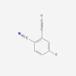 molecular formula C9H4FN B1463507 2-乙炔基-4-氟苯腈 CAS No. 1208076-36-1