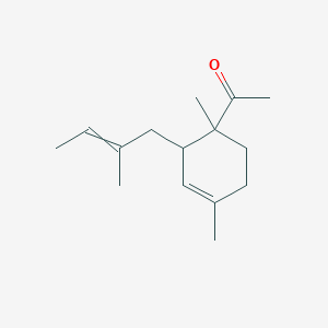 1-[1,4-Dimethyl-2-(2-methylbut-2-en-1-yl)cyclohex-3-en-1-yl]ethan-1-one