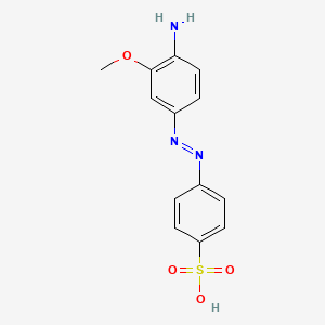 molecular formula C13H13N3O4S B14635278 4-[(E)-(4-Amino-3-methoxyphenyl)diazenyl]benzene-1-sulfonic acid CAS No. 55994-14-4