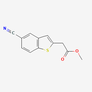 molecular formula C12H9NO2S B1463537 Acétate de méthyle 2-(5-cyanobenzo[B]thiophène-2-YL) CAS No. 1000340-05-5