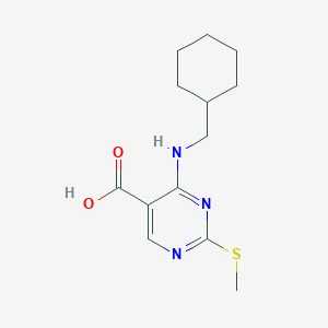 molecular formula C13H19N3O2S B1463538 4-(环己基甲基氨基)-2-(甲硫基)嘧啶-5-羧酸 CAS No. 1065075-52-6