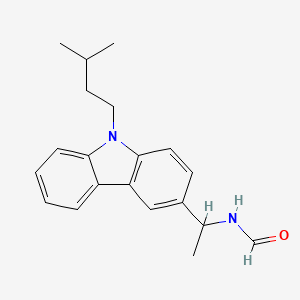 molecular formula C20H24N2O B14635422 N-(1-(9-(3-Methylbutyl)-9H-carbazol-3-yl)ethyl)formamide CAS No. 52916-28-6