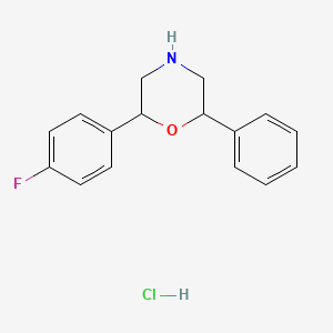 molecular formula C16H17ClFNO B1463547 2-(4-Fluorophenyl)-6-phenylmorpholine hydrochloride CAS No. 1211008-12-6