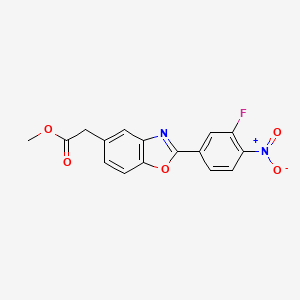 molecular formula C16H11FN2O5 B1463558 Methyl 2-[2-(3-fluoro-4-nitrophenyl)-1,3-benzoxazol-5-yl]acetate CAS No. 695186-54-0