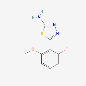 molecular formula C9H8FN3OS B1463561 5-(2-Fluoro-6-methoxyphenyl)-1,3,4-thiadiazol-2-amine CAS No. 1240571-96-3