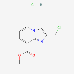 molecular formula C10H10Cl2N2O2 B1463562 盐酸2-(氯甲基)咪唑并[1,2-a]吡啶-8-羧酸甲酯 CAS No. 1258639-80-3