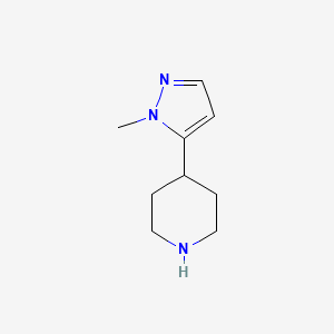 molecular formula C9H15N3 B1463566 4-(1-甲基-1H-吡唑-5-基)哌啶 CAS No. 640270-01-5