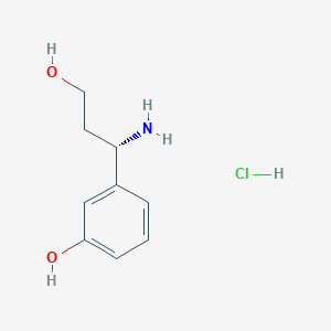 molecular formula C9H14ClNO2 B1463569 (S)-3-(1-氨基-3-羟基-丙基)-苯酚盐酸盐 CAS No. 1212827-86-5