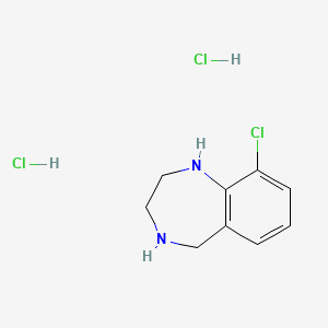 molecular formula C9H13Cl3N2 B1463570 9-氯-2,3,4,5-四氢-1H-苯并[e][1,4]二氮杂卓二盐酸盐 CAS No. 1159823-84-3