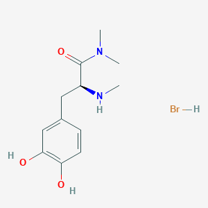molecular formula C12H19BrN2O3 B1463572 (S)-3-(3,4-Dihydroxyphenyl)-N,N-dimethyl-2-methylaminopropionamide HBr CAS No. 1263078-19-8