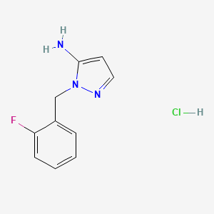 molecular formula C10H11ClFN3 B1463573 1-[(2-fluorophenyl)methyl]-1H-pyrazol-5-amine hydrochloride CAS No. 1258651-51-2