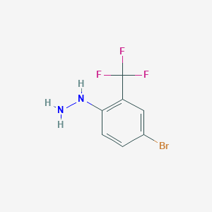 molecular formula C7H6BrF3N2 B1463575 肼，[4-溴-2-(三氟甲基)苯基]- CAS No. 312303-71-2