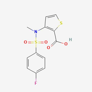 molecular formula C12H10FNO4S2 B1463589 3-(N-甲基-4-氟苯磺酰胺基)噻吩-2-甲酸 CAS No. 1291486-61-7