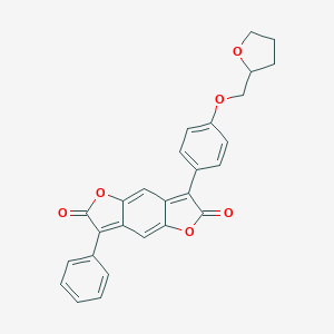 B146359 3-Phenyl-7-[4-(tetrahydrofurfuryloxy)phenyl]-1,5-dioxa-S-indacen-2,6-dione CAS No. 134724-55-3