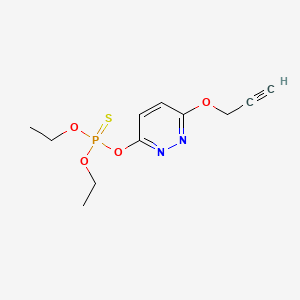 molecular formula C11H15N2O4PS B14635925 Phosphorothioic acid, O,O-diethyl O-(6-(2-propynyloxy)-3-pyridazinyl) ester CAS No. 53605-05-3