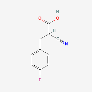 molecular formula C10H8FNO2 B1463595 2-氰基-3-(4-氟苯基)丙酸 CAS No. 948015-66-5