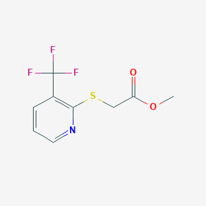 molecular formula C9H8F3NO2S B1463599 3-(三氟甲基)吡啶-2-硫基乙酸甲酯 CAS No. 1053660-04-0