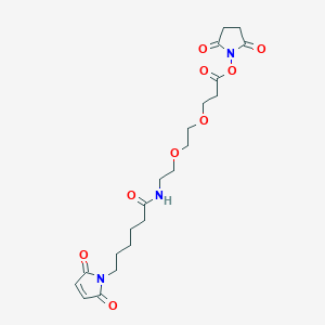 molecular formula C21H29N3O9 B1463607 (2,5-Dioxopyrrolidin-1-yl) 3-[2-[2-[6-(2,5-dioxopyrrol-1-yl)hexanoylamino]ethoxy]ethoxy]propanoate CAS No. 1263044-56-9
