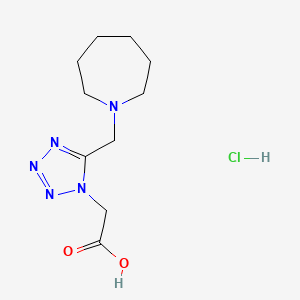 molecular formula C10H18ClN5O2 B1463619 [5-(Azepan-1-ylmethyl)-1H-tetrazol-1-yl]-acetic acid hydrochloride CAS No. 1185299-78-8