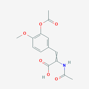 molecular formula C14H15NO6 B14636267 2-Acetamido-3-[3-(acetyloxy)-4-methoxyphenyl]prop-2-enoic acid CAS No. 57222-04-5