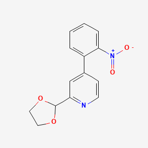 molecular formula C14H12N2O4 B14636275 Pyridine, 2-(1,3-dioxolan-2-yl)-4-(2-nitrophenyl)- CAS No. 55218-80-9