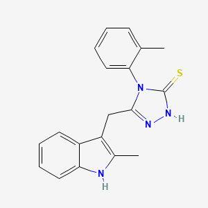 3H-1,2,4-Triazole-3-thione, 2,4-dihydro-5-((2-methyl-1H-indol-3-yl)methyl)-4-(2-methylphenyl)-