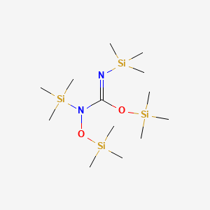 molecular formula C13H36N2O2Si4 B14636301 Carbamimidic acid, N,N'-bis(trimethylsilyl)-N-((trimethylsilyl)oxy)-, trimethylsilyl ester CAS No. 53460-67-6