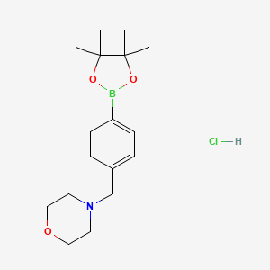 molecular formula C17H27BClNO3 B1463635 4-(4-(4,4,5,5-Tetramethyl-1,3,2-dioxaborolan-2-yl)benzyl)morpholine hydrochloride CAS No. 944591-57-5