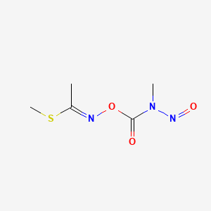 molecular formula C5H9N3O3S B14636405 Acetimidic acid, N-((methylnitrosocarbamoyl)oxy)-2-methylthio- CAS No. 57117-24-5