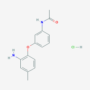 molecular formula C15H17ClN2O2 B1463654 N-[3-(2-Amino-4-methylphenoxy)phenyl]acetamide hydrochloride CAS No. 1185301-93-2