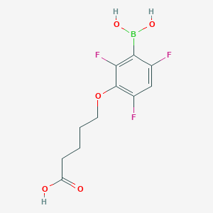 molecular formula C11H12BF3O5 B1463661 3-(4-Carboxybutoxy)-2,4,6-trifluorophenylboronic acid CAS No. 1072946-61-2